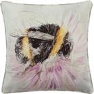 Watercolour Bee Hand-Painted Piped Cushion
