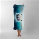 Polar Bear Splashart Beach Towel