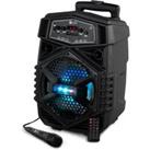 Rechargeable Karaoke Speaker: Trolley Handle, Bluetooth, AUX, Microphone & LED Lighting