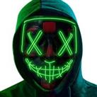 Halloween LED Stitched Purge Mask - NEON GREEN