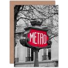 Metro Travel Paris for Him or Her Bon Voyage Travel Greeting Card