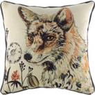 Elwood Fox Hand-Painted Printed Piped Cushion