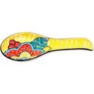 Classic Spanish Hand Painted Kitchen Dining Spoon Rest (L) 26cm Red/Yellow Flower