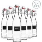 Lavagna Glass Swing Bottles with Labels 500ml Pack of 6
