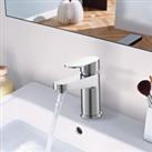 Basin Mixer Tap Hot and Cold Single Lever Basin Sink Mixer Tap Brushed Chrome