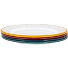White Enamel Side Plates 20cm 4 Colours