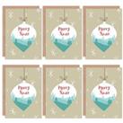 Christmas Cards Merry Xmas Bauble Winter Scene Set Xmas Greeting Cards With Envelopes Pack of 6