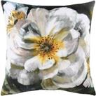 Winter Florals English Rose Hand-Painted Printed Cushion