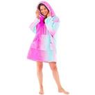 Neon Ombre Oversized Sherpa Fleece Hooded Blanket Wearable Throw