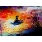 A Mesmerizing Watercolor Artwork Featuring A Graceful Witch Chopping Board