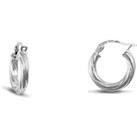 Sterling Silver Twist Hoop Earrings - 3mm - 1.5cm - AER001A