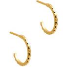 Gift Packaged 'Abbie' 18ct Yellow Gold 925 Silver Geometric Open End Hoop Earrings