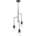 Sopely Industrial Style 3 Light Ceiling Pendant - Pewter