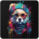 Multi Coloured Splashart Dog With Glasses Coasters - Set of 4