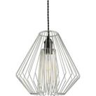 Easton Easy-Fit Metal Pendant 30cm with Geometric Shade - Chrome
