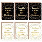 Christmas Cards Gold Sparkle Shine Stars Set Greeting Cards With Envelopes Pack of 6