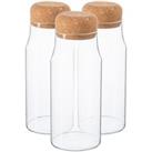 Glass Storage Bottles with Cork Lids 720ml Pack of 6