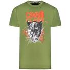 Lightning Panther Design Green T-Shirt
