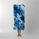 Blue And Grey Canvas Brushstrokes Beach Towel