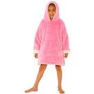 Pink Shaggy Oversized Sherpa Fleece Hooded Blanket Wearable Throw