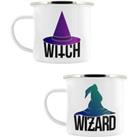 Witch & Wizard Enamel Mug Set Pack of 2