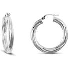Sterling Silver Twist Hoop Earrings - 4mm - 2.7cm - AER002B