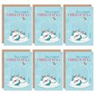 Christmas Cards - Magical Robin Snow Globe Set Xmas Greeting Cards With Envelopes Pack of 6