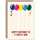 Nan Happy Birthday Card Fun Colourful Cheerful Pink Blue Yellow Balloons For Her Greeting Card
