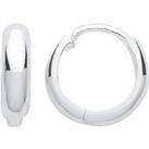 Silver Polished Huggie Hoop Earrings 13mm - ER112