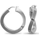 Sterling Silver Square Tube Curved Hoop Earrings - AER024