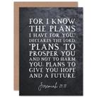 Bible Card Jeremiah 29:11 I Know The Plans I have For You Plans to Give You Hope Christian Bible Ver