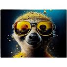 Meerkat With Golden Glasses Splashart Chopping Board