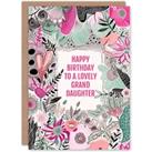 Granddaughter Happy Birthday Card Elegant Modern Boho Wildflowers Pink Flowers For Her Greeting Card