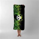 Green Splashart Panda Face Beach Towel