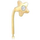 9ct Gold CZ Solitaire Lucky Star L-Post Nose Stud 4mm - 1-70-0699