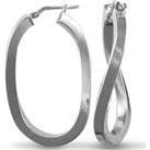 Sterling Silver formed Hoop Earrings - AER026