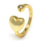 Adjustable Heart Kiss Ring Gold