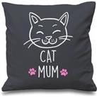 Grey Cushion Cover Cat Mum 16 x 16 Mum Friend Gift Decorative