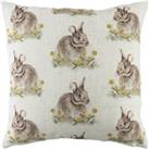 Woodland Hare Repeat Watercolour Printed Cushion
