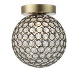 Modern Metal and Clear Beaded Glass IP44 Rated Bathroom Ceiling Light