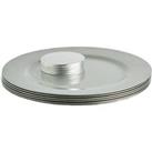 12 Piece Metallic Charger Plates Set Silver