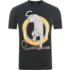 Circular Leopard Logo Black T-Shirt