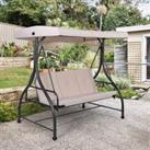 Garden Patio Swing Chair 3 Seater Hammock Bench Convertible Canopy Cushion Seats