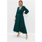 Petite Belted Maxi Wrap Dress