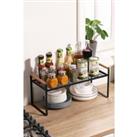 2-Tier Kitchen Spice Rack Space Saving Free Standing Countertop Organiser 35cm