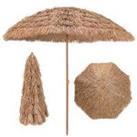 2.05M Thatched Tiki Patio Umbrella Hawaiian Hula Beach Umbrella W/ 8 Ribs