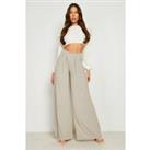 High Waisted Crepe Wide Leg Trousers