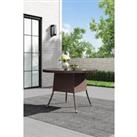 Outdoor Tempered Glass Wicker Table with Parasol Hole