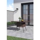 Brown Square Wicker Garden Table With Parasol Hole
