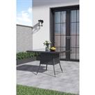 105cm x 105cm Wicker Tempered Glass Garden Table With Parasol Hole